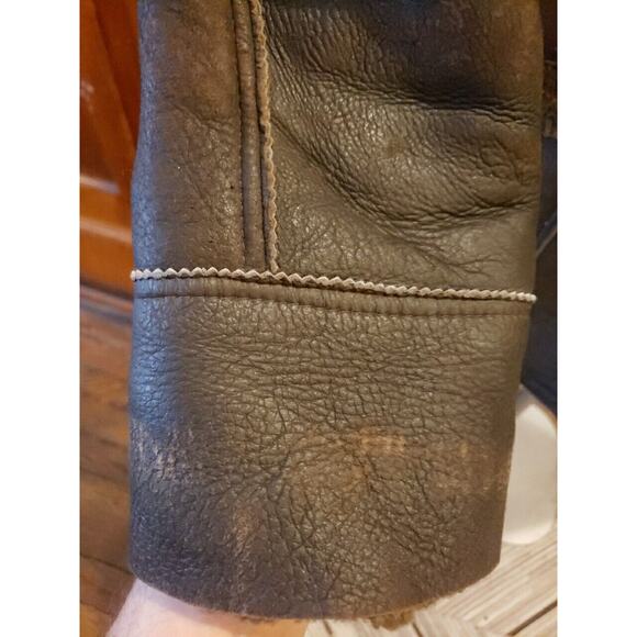 UA Utex Design Full Brown Shearling Coat Medium - Picture 3 of 5